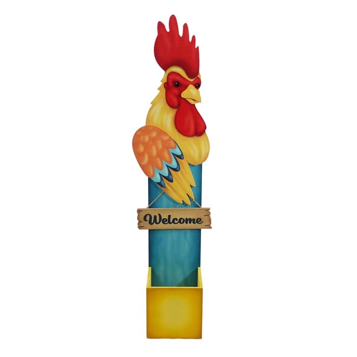 ALPINE® Welcome Rooster Decor Sign and Planter - 0000009855 - Runnings