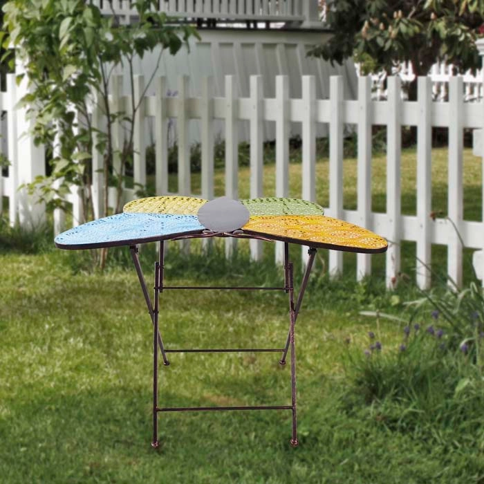 ALPINE® Colorful Metal Butterfly Foldable Side Table - 0000009855