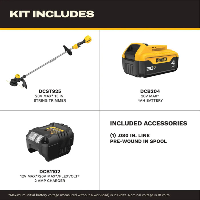DEWALT® 20V MAX* 13-in. Cordless String Trimmer Kit View 2 of 3