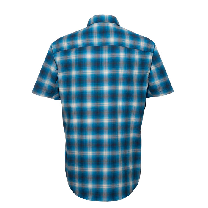 Noble Outfitters® Men's FullFlexx™ Snap Front Short Sleeve Shirt - Bright Blue/Navy  Plaid, M, Regular View 1 of 2