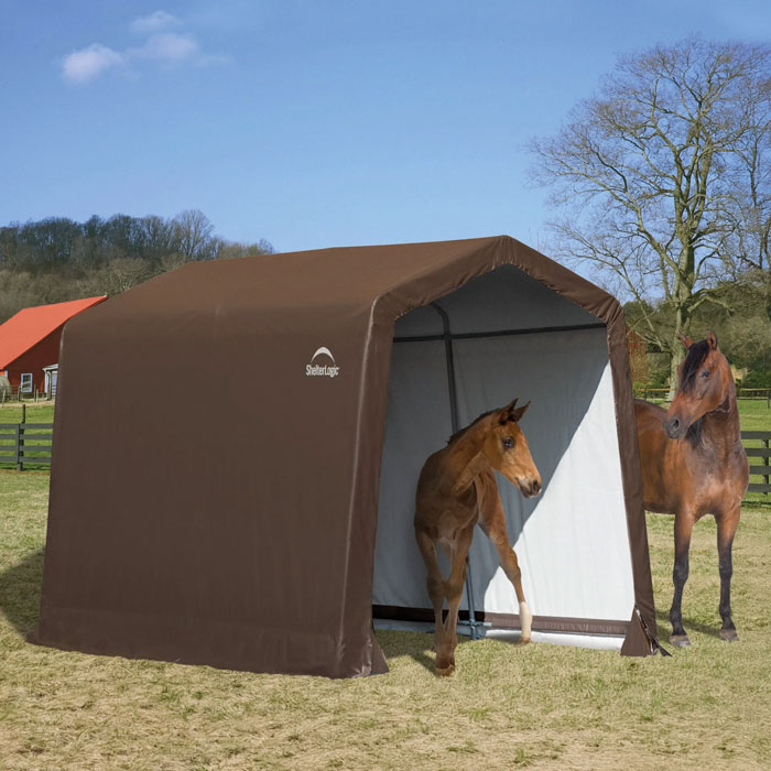ShelterLogic 10 x 10 x 8 ft Brown Ag. 3-In-1 Loafing Shed View 2 of 6