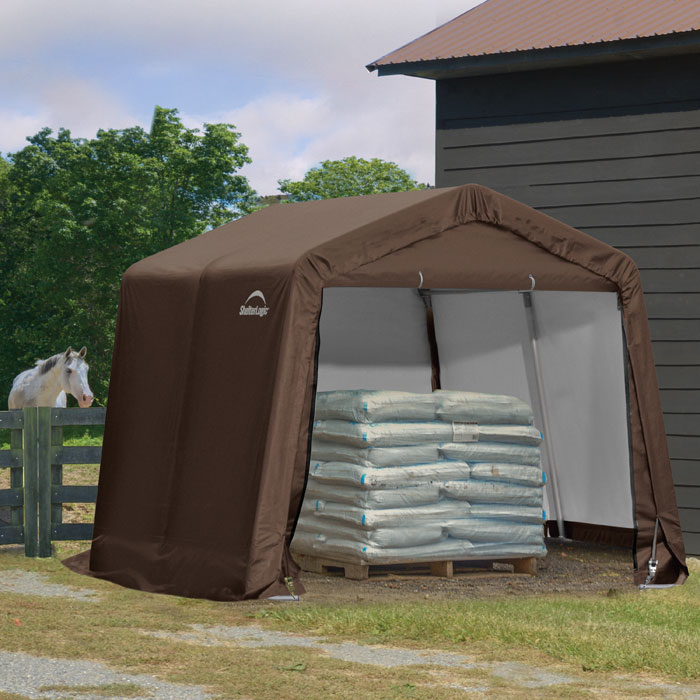 ShelterLogic 10 x 10 x 8 ft Brown Ag. 3-In-1 Loafing Shed View 3 of 6