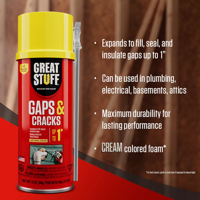 Great Stuff Gaps & Cracks Foam Sealant, 12oz, Original Dispenser View 1 of 3