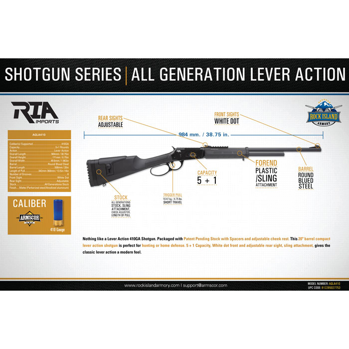 Rock Island Armory All Generations Lever Action 410GA Shotgun