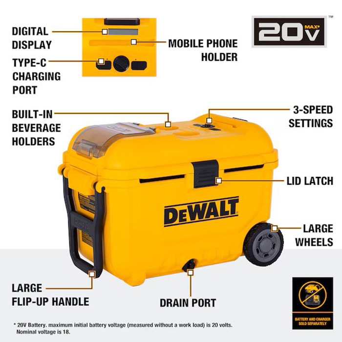 DEWALT® 20V MAX Portable Air Cooler, 32 qt.  (tool only) View 1 of 4