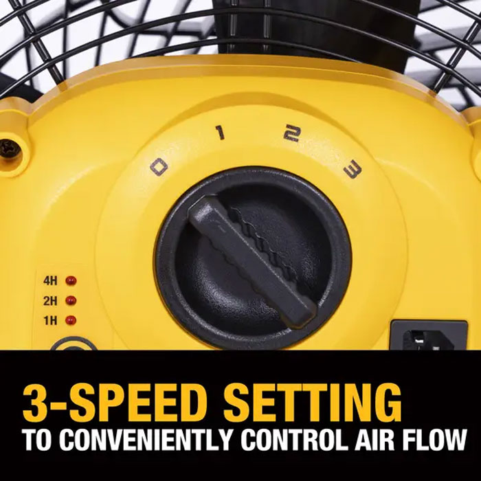 DEWALT® 18 in. 20V Cordless AC/DC Hybrid 3-Speed Drum Fan with Adapter Cord (Bare Tool Only) View 2 of 7