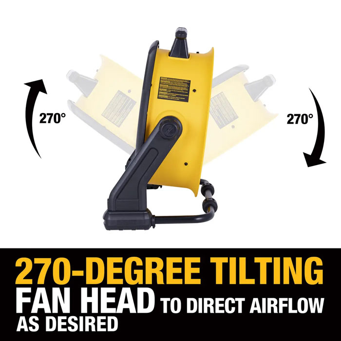 DEWALT® 18 in. 20V Cordless AC/DC Hybrid 3-Speed Drum Fan with Adapter Cord (Bare Tool Only) View 4 of 7