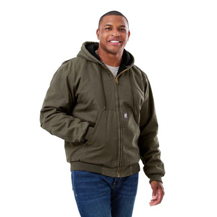 Berne® Men's Heartland Washed Duck Hooded Work Jacket - Runnings