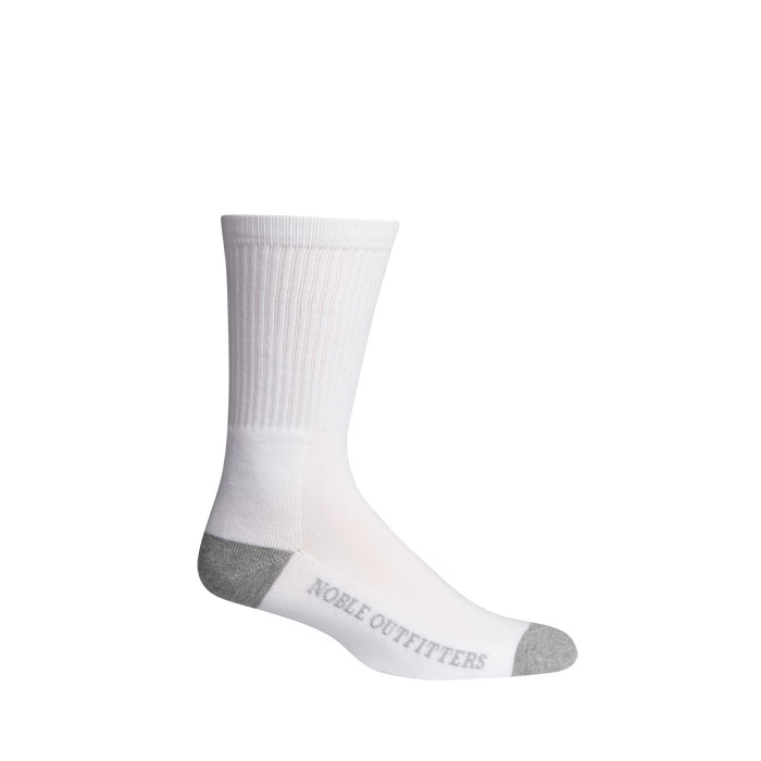 Noble Outfitters Ranch Tough Performance Crew Sock 6-Pack - White, size L