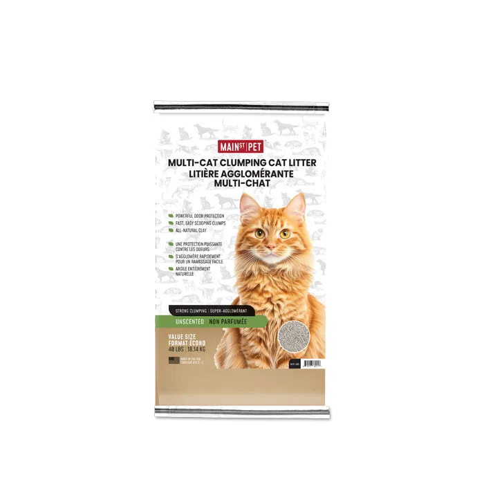 Main St. Pet™ Unscented Multi-Cat Clumping Cat Litter, 40 lbs.