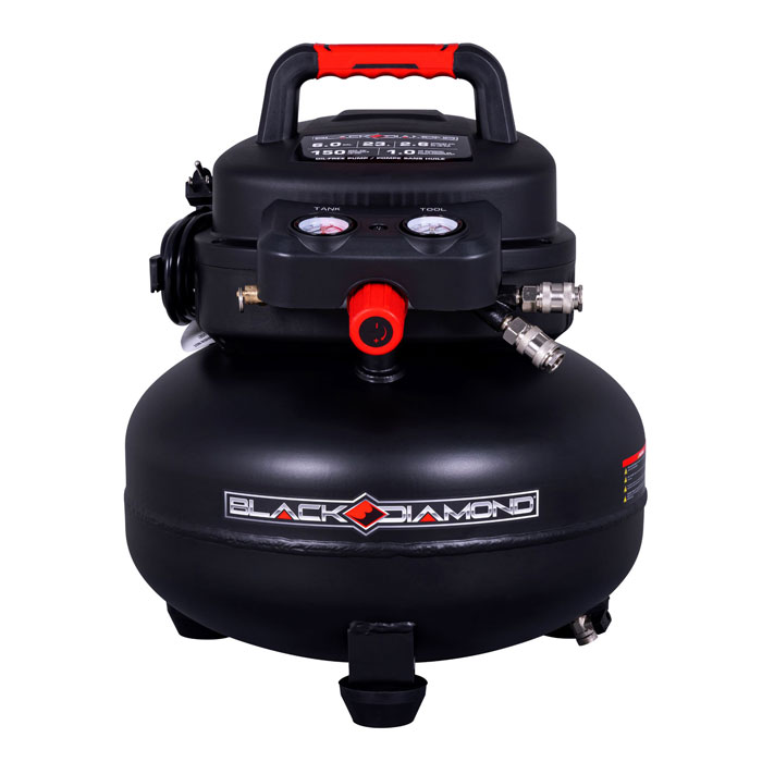 Black Diamond 6-GAL Pancake Oil-Free Air Compressor