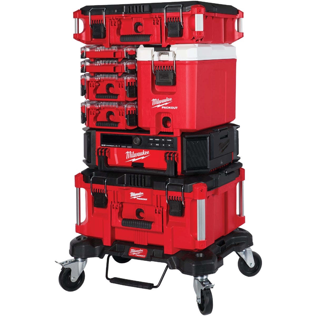 Milwaukee PACKOUT 16 Qt. Compact Cooler, Red/White View 2 of 3