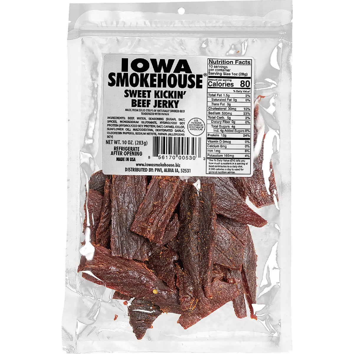 Iowa Smokehouse 10 Oz. Sweet Kickin' Beef Jerky
