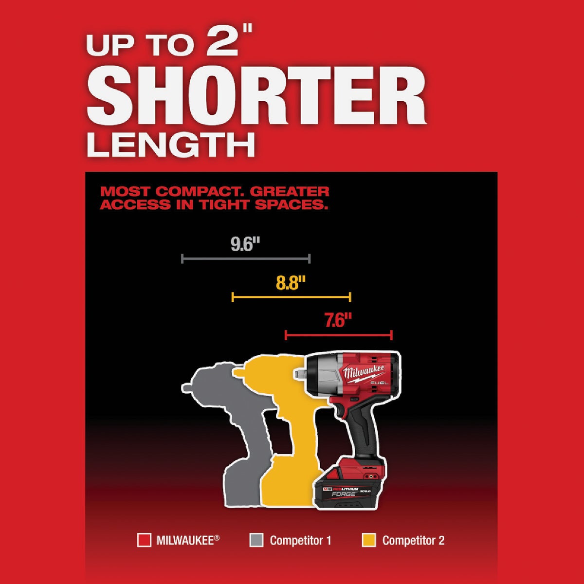Milwaukee M18 FUEL Brushless 1/2 In. High Torque Cordless Impact Wrench with Friction Ring (Tool Only) View 4 of 9