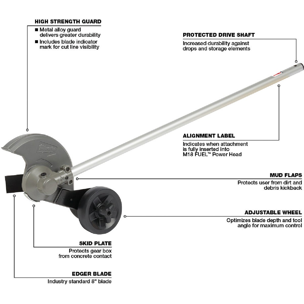 Milwaukee M18 FUEL 8 In. Edger Attachment for QUIK-LOK Attachment System View 3 of 5