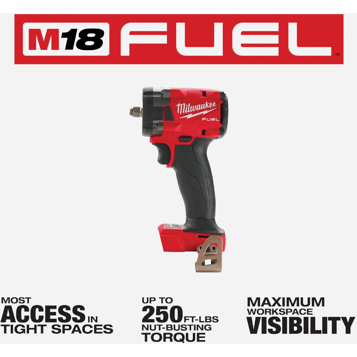 Milwaukee M18 FUEL Brushless 3/8 In. Compact Cordless Impact Wrench with Friction Ring (Tool Only) View 1 of 9