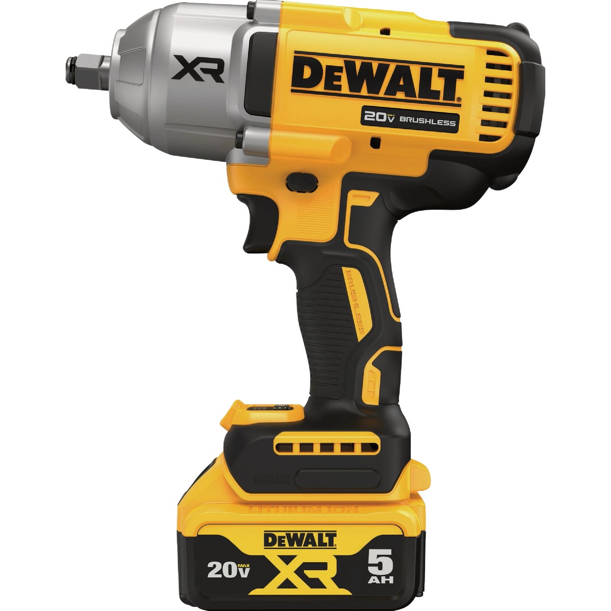 DEWALT 20V MAX XR Brushless 1/2 In. High Torque Cordless Impact Wrench Kit with Hog Ring Anvil & 5.0 Ah Battery & Charger View 4 of 7