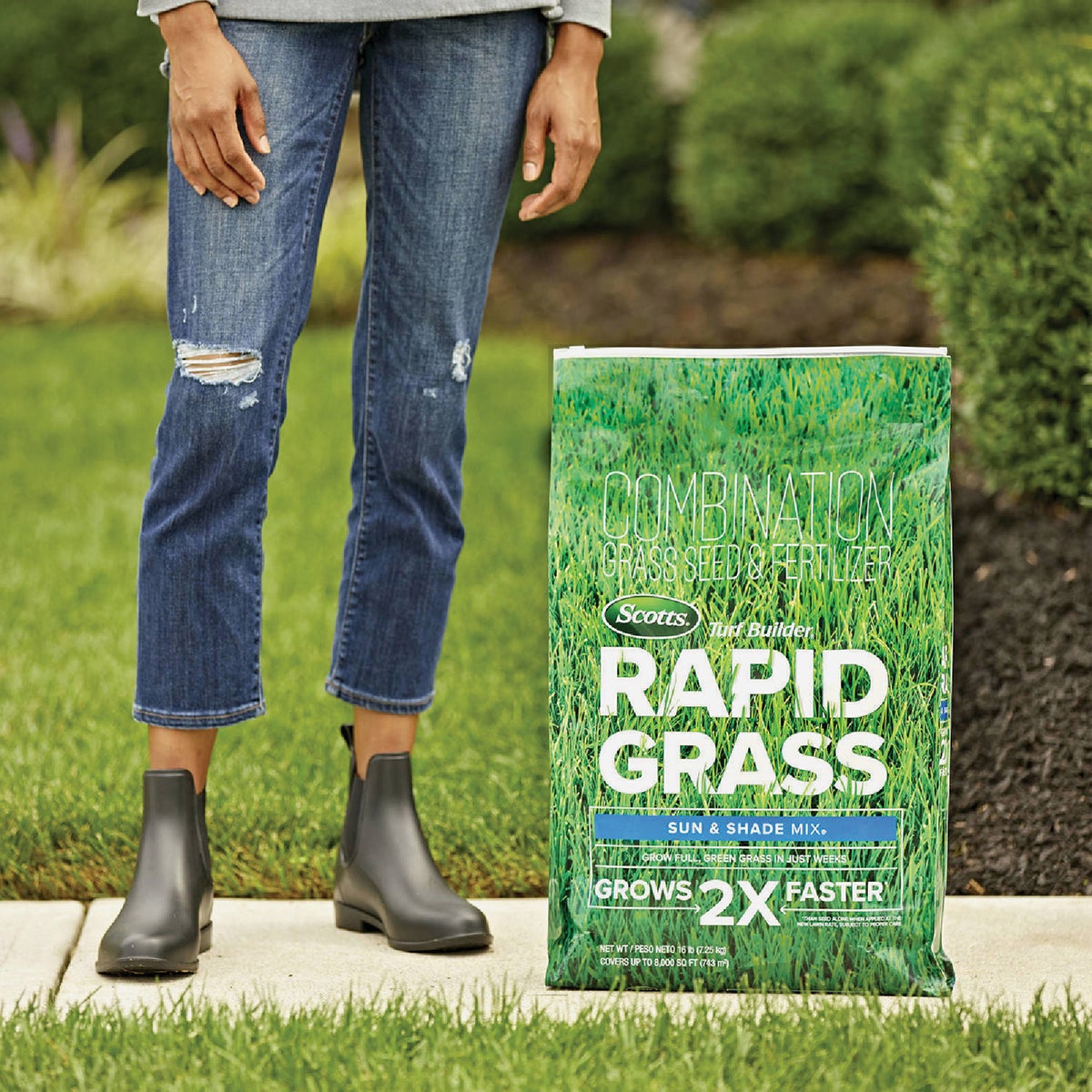 Scotts Turf Builder Rapid Grass 16 Lb. 8000 Sq. Ft. Sun & Shade Mix Grass Seed & Fertilizer Combination View 1 of 7