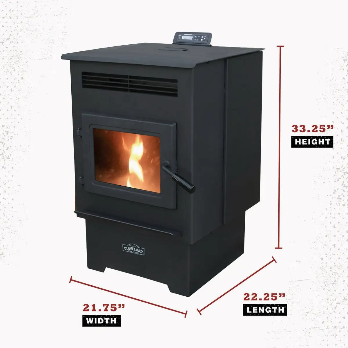 Cleveland Iron Works 2200 Sq. Ft. No. 200 Pellet Stove with 60 Lb. Hopper View 1 of 5