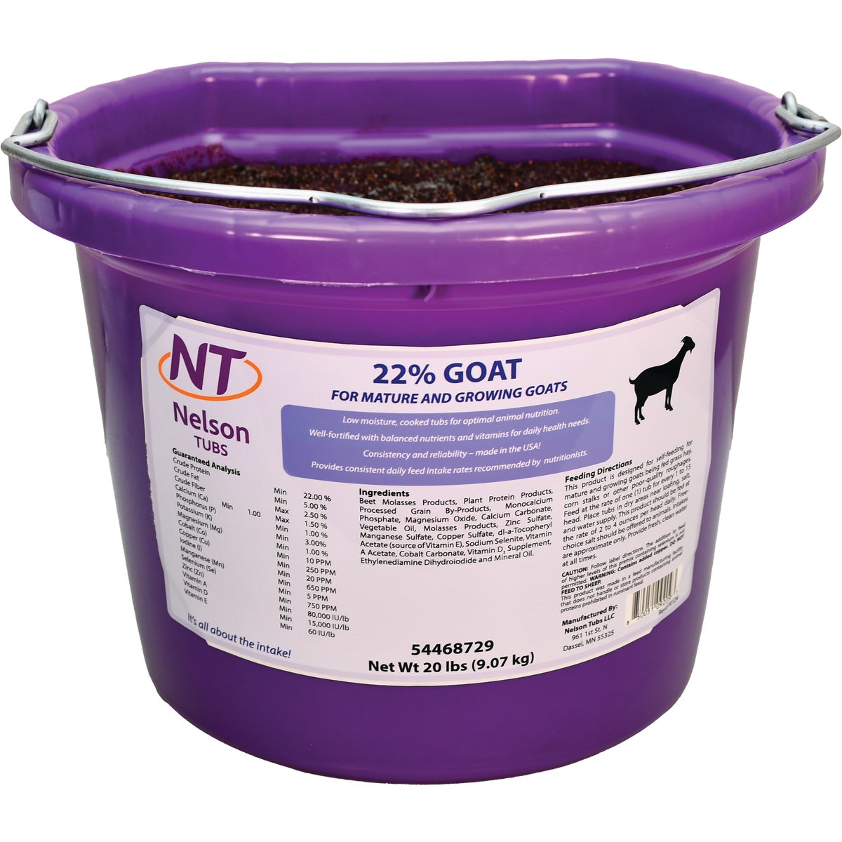 Nelson Tubs 22% Goat 20 Lb. Feed Supplement - 0000002910 - Runnings