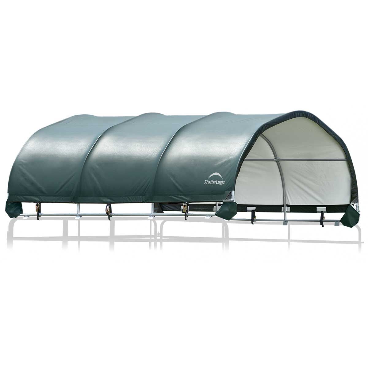 ShelterLogic Corp Corral Shelter 1 3/8" 7.5 oz. Green Cover, 12' x 12' (Corral panels not included)