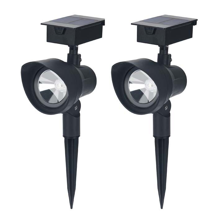 Livingscape™ 2 Pack 55 Lumen Solar LED Spotlights