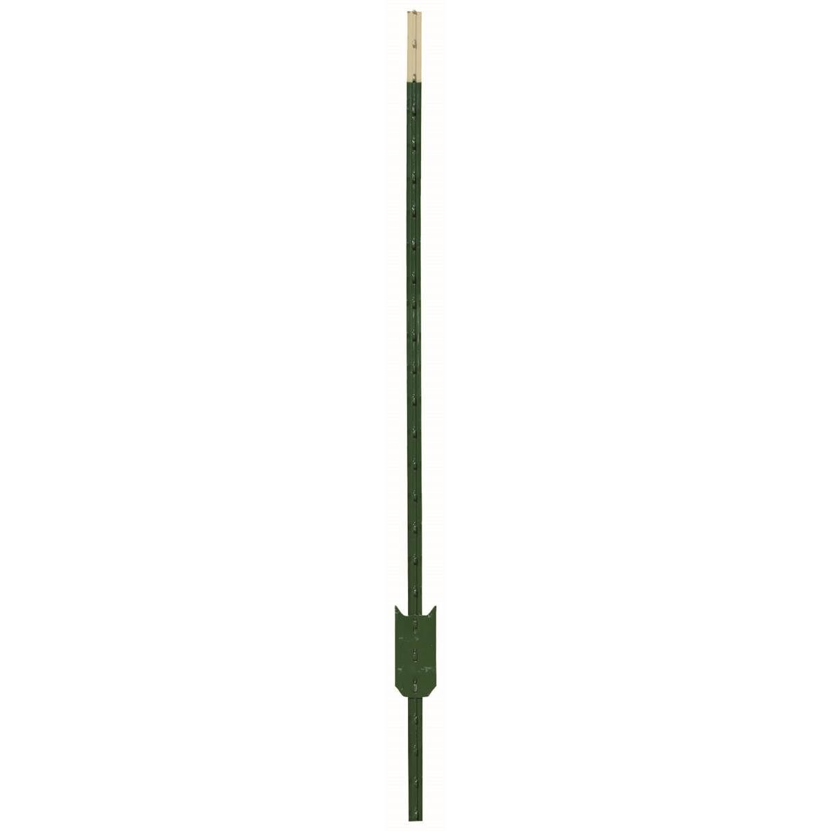 Chicago Heights Steel T-Post, 7', 1.25#, Green/White Tip