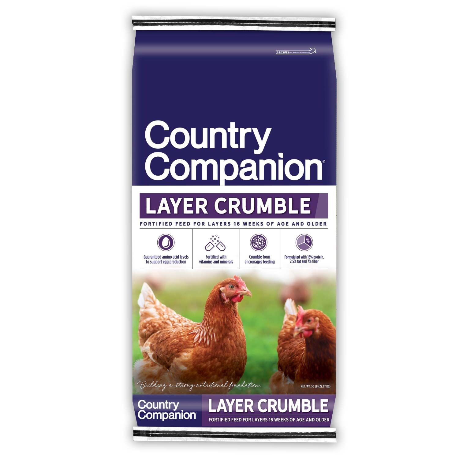 Country Companion Layer Crumbles Poultry Feed, 50 lb.