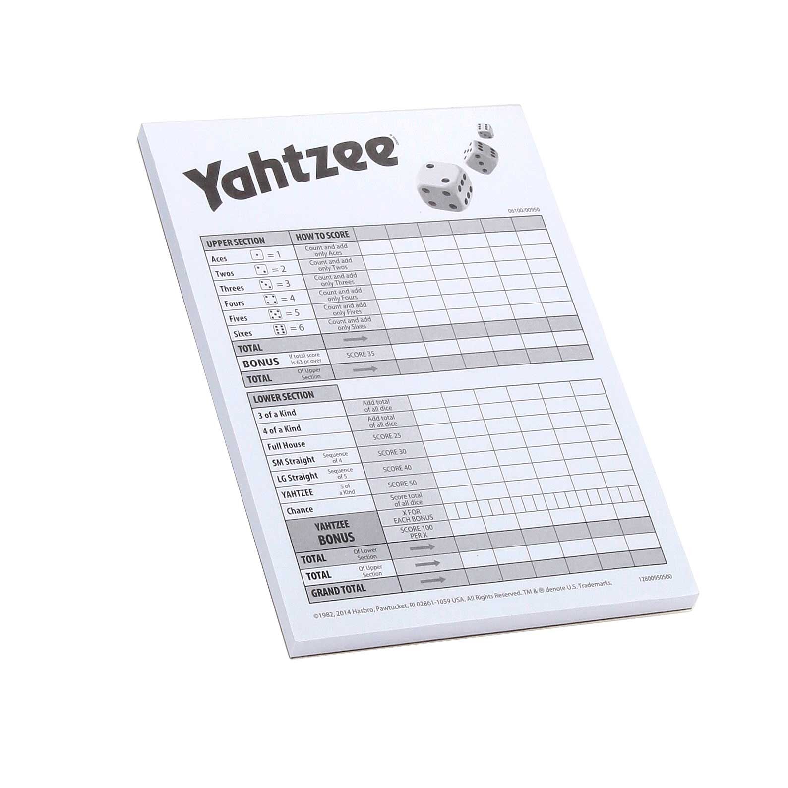 Hasbro™ Gaming Yahtzee Score Pads