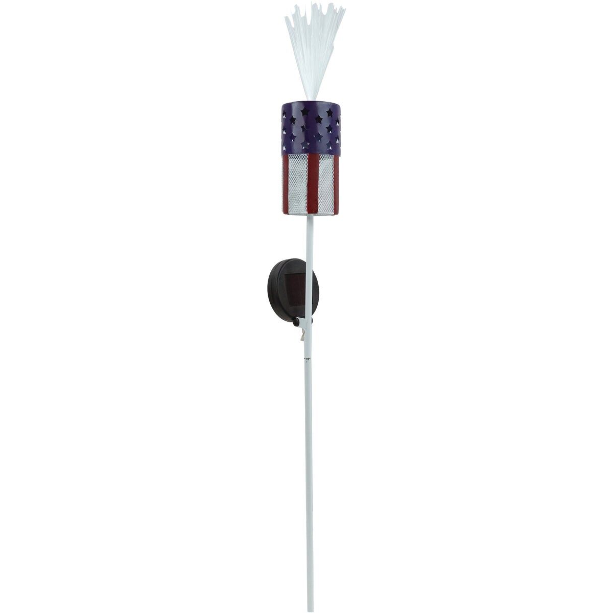 Alpine Patriotic Metal Flag Firecracker Stake w/ LED Light, 33"