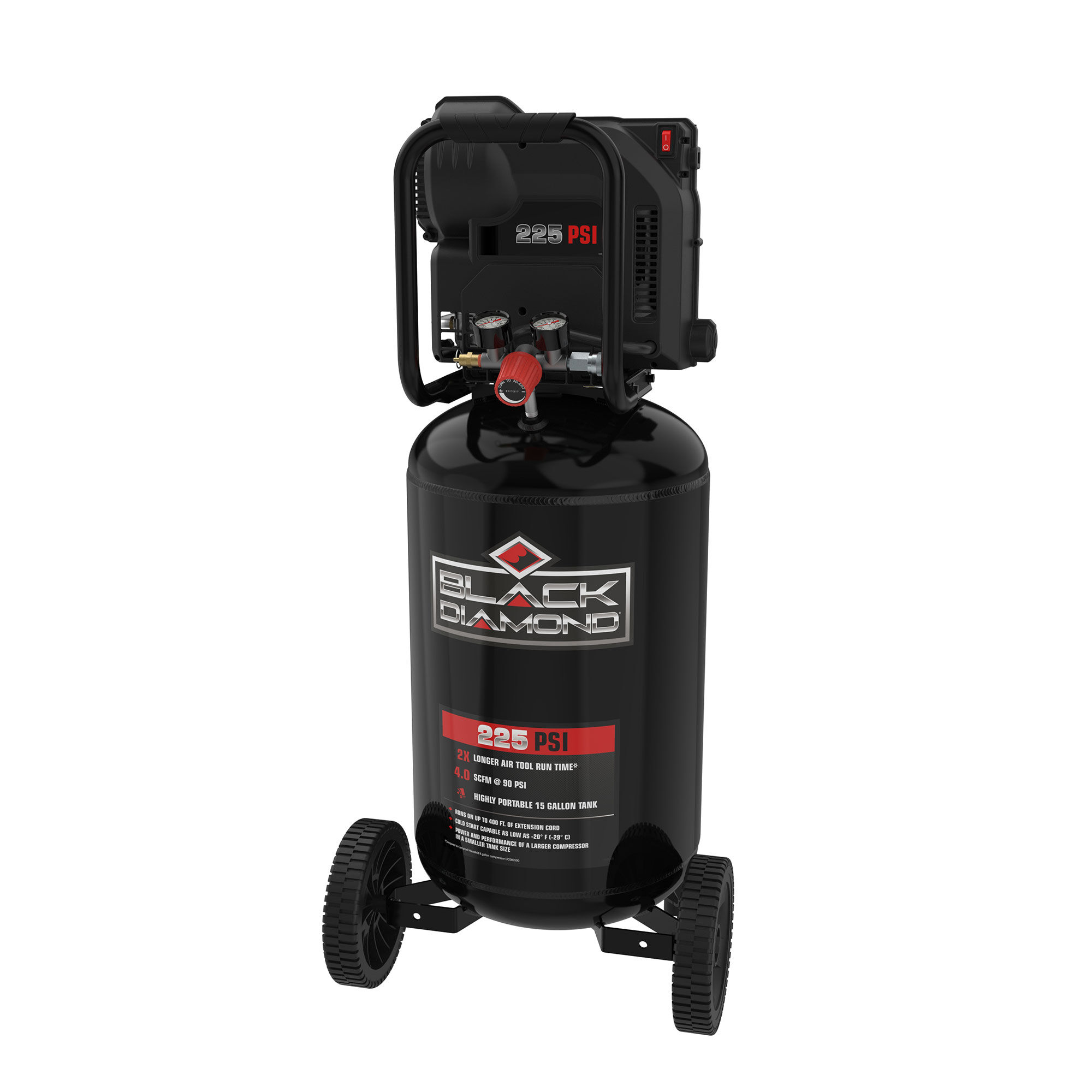 Black Diamond Cast Iron V-Twin Vertical Air Compressor, 20 gal