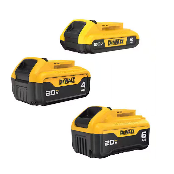 DEWALT 20V 3 Pack - 20V MAX Lithium-Ion 6.0Ah Battery, 20V MAX 4.0Ah Battery, and 20V MAX 2.0Ah Battery