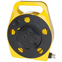 Bayco® Cord Reel with Integrated Cord & 4 Outlets, 25'