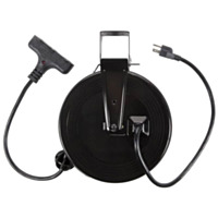 Bayco® Retractable Metal Cord Reel with 3 Outlets - 13 Amp, 30'