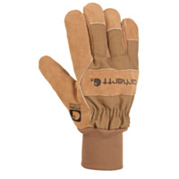 Carhartt Men's Storm Defender Insulated Duck / Synthetic Suede Knit Cuff Glove