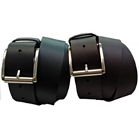 Off Limits 1-1/2" Smooth Genuine Oil-Tanned Leather Belt with Tongue Buckle