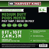 Harvest King® Medium Duty Poly Tarp, 5.5MIL thickness, 8' x 10' finished size