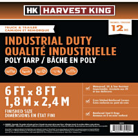 Harvest King® Industrial Duty Poly Tarp, 12MIL thickness, 6' x 8' finished size