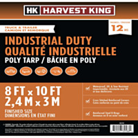 Harvest King® Industrial Duty Poly Tarp, 12MIL thickness, 8' x 10' finished size