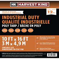 Harvest King® Industrial Duty Poly Tarp, 12MIL thickness, 10' x 16' finished size