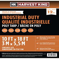 Harvest King® Industrial Duty Poly Tarp, 12MIL thickness, 10' x 18' finished size
