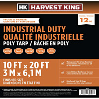 Harvest King® Industrial Duty Poly Tarp, 12MIL thickness, 10' x 20' finished size