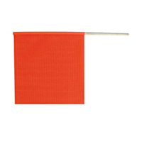 Ancra Cargo Mesh Safety Flag with Wooden Dowel Rod - Fluorescent Orange, 18" X 18"