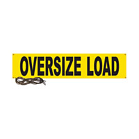 Ancra Cargo Wide/Oversize Load Banner with Grommets & 44" Ropes - 14" X 72"