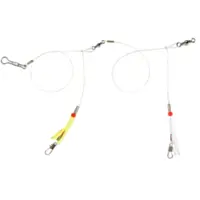 Sea Striker Skirted BottomRig, 40 Lb Mono, 2-Drop, Red/White