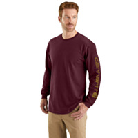 Carhartt Mens Loose Fit Heavyweight Workwear Long-Sleeve Graphic Logo T-Shirt (Style #K231)