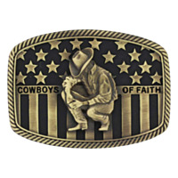 Montana Silversmiths Cowboys of Faith Heritage Flag Attitude Buckle