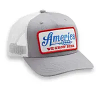 Rural Cloth We Grow Beer Hat, Gray with RWB Patch