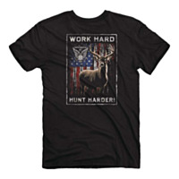 Buck Wear Red, White & Blue Collar T-shirt - Deer