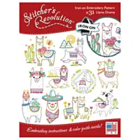 Stitcher's Revolution Iron-on Embroidery Transfer Pattern - Llama Drama